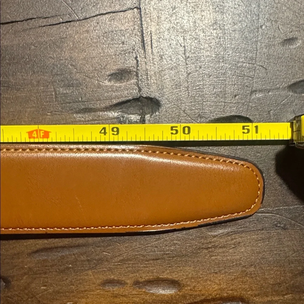 Perry Ellis Brown and Black Leather Reversible Belt with Silver Buckle